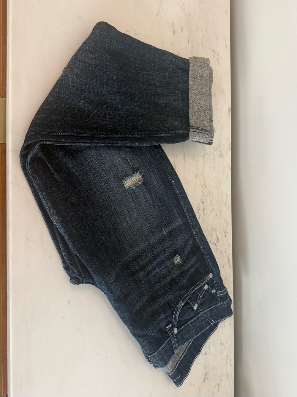 Rock & Republic Dark Blue Distressed Boyfriend Jeans